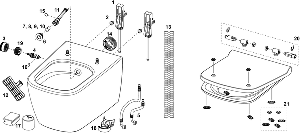 TECEneo set, cold water and seat/lid SLIM - 8