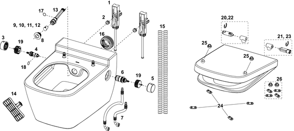 TECEone set, hot/cold water and CLASSIC seat/cover - 7